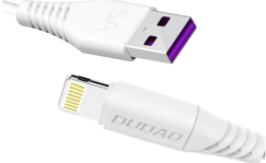 Dudao USB / Lightning 6A 1m kaabel, valge 